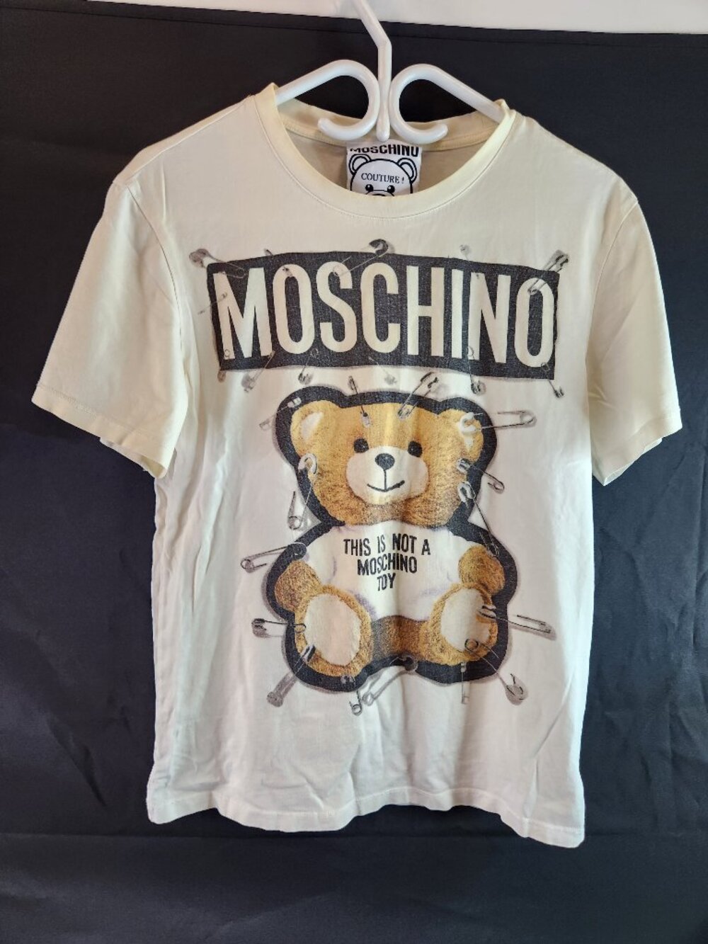 Moschino Couture Teddy Bear T-Shirt Mens Size Small This is Not a Toy